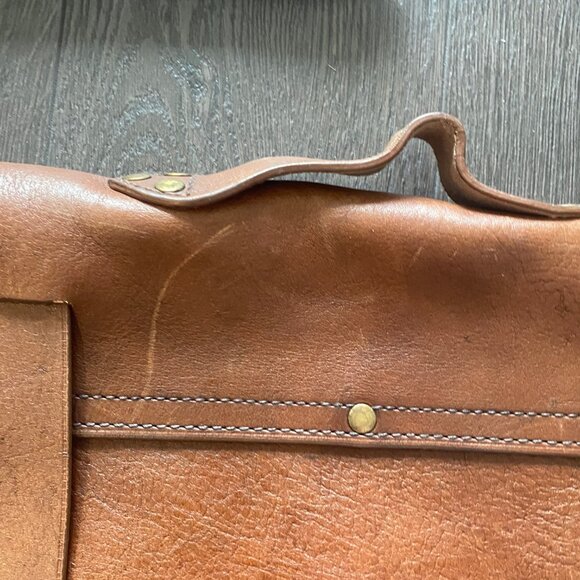 J CREW MONTAGUE French Military Saddlebag Leather Briefcase / Messenger Bag * - Picture 5 of 16